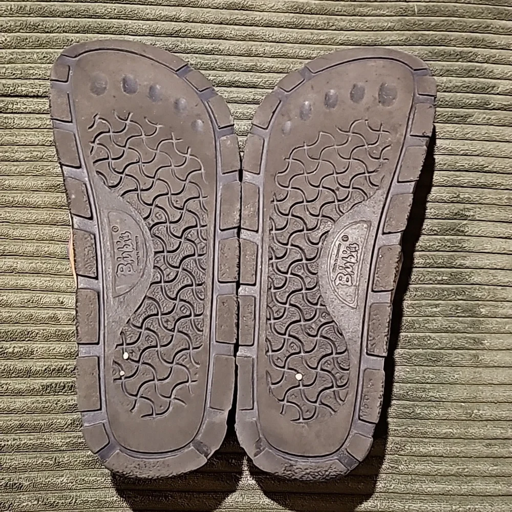Birkenstock Multicolor Swirl Pattern Arizona Sandals with Blue Buckles - Picture 5 of 9